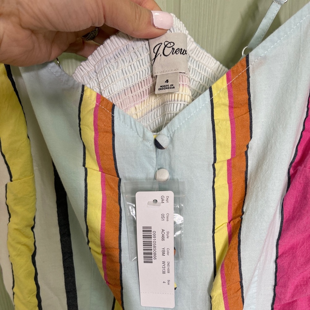 J. Crew Tiered midi dress in seersucker ribbons - Picture 7 of 10